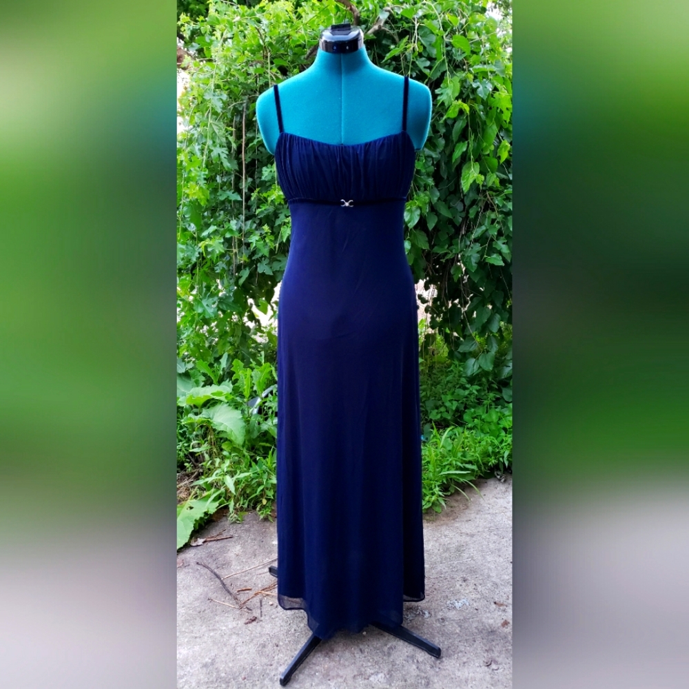 Vintage 90s Y2K JUMP Empire Waist Navy Blue Size 7/8
